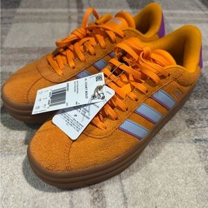 Adidas VL Court Bold Orange Suede Sneakers